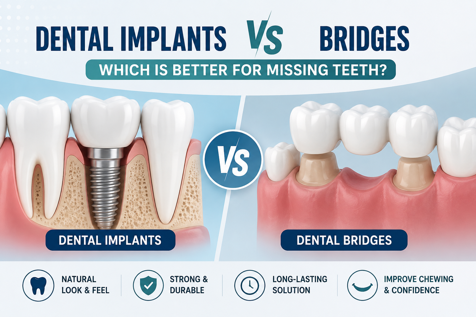 Dental Implants vs Bridges